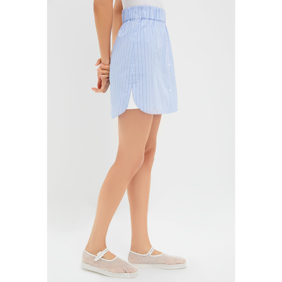 TUCKERNUCK Blue and White Stripe Frankie Skirt Size S NWT Retail $98 Tuckernuck - Picture 6 of 8